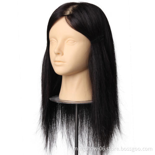No makeup real human hair dummy training mannequin head for sale
